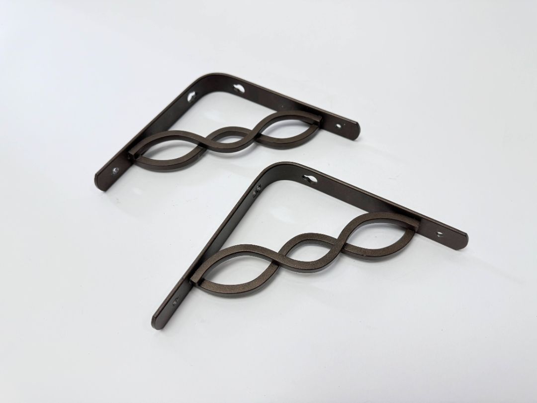 Rubbermaid Bronze Celtic Scroll Shelf Brackets 6 Inch Metal Wall Mount Wood Shelving