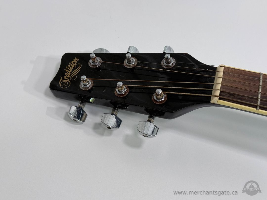 Tradition TG550 Dreadnought Acoustic Guitar Black 6 String Full Size