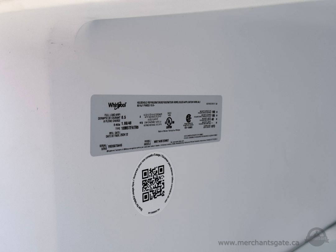 Whirlpool WRT148FZDW 18.3 Cu Ft Refrigerator Top Freezer Fridge White 2024