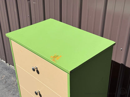 Tall 5 Drawer Chest Dresser Green Beige Painted Furniture Project Piece