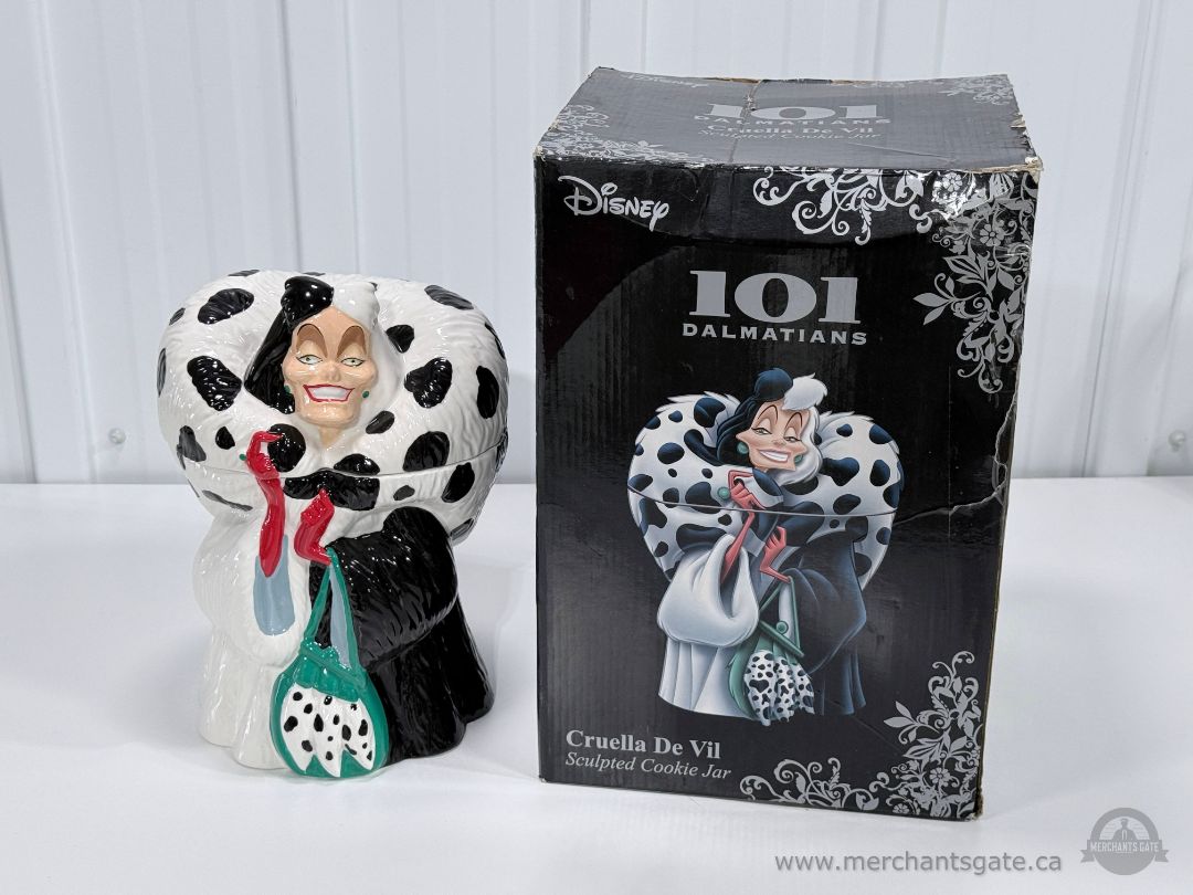 Disney 101 Dalmatians Cruella De Vil Ceramic Cookie Jar With Box