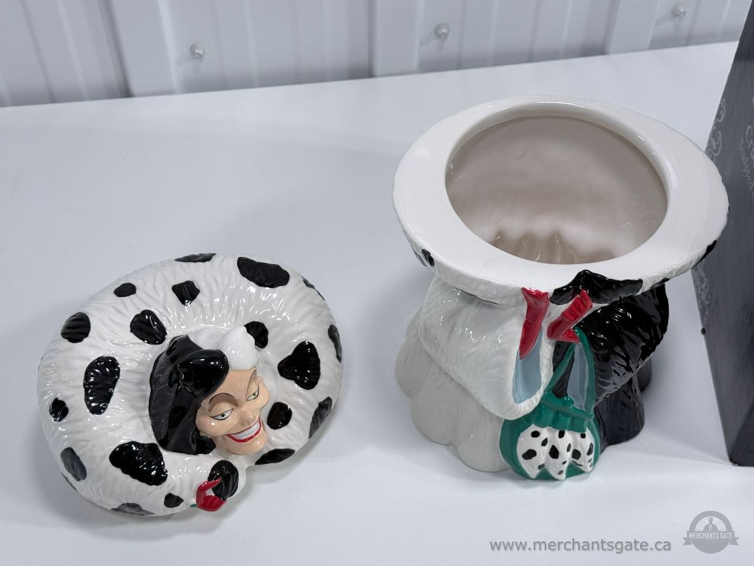 Disney 101 Dalmatians Cruella De Vil Ceramic Cookie Jar With Box