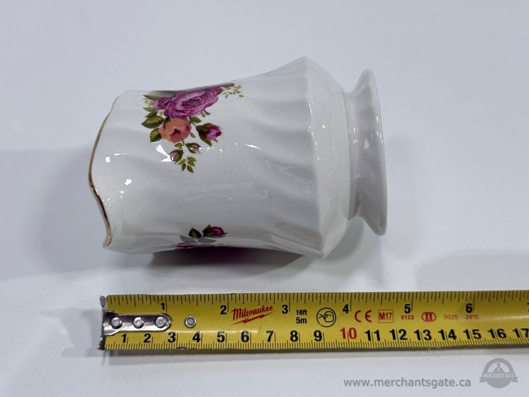 Vintage Wood & Sons Cottage Rose England Creamer Jug Floral Gold Trim