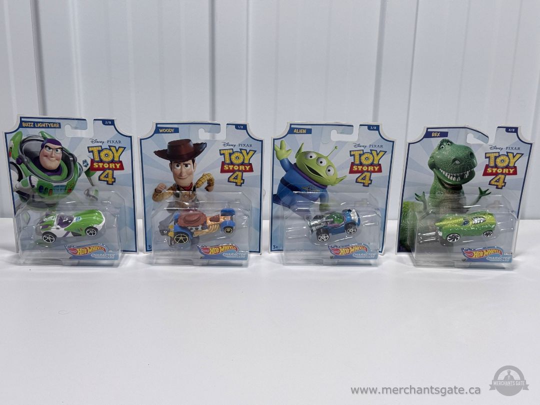 Hot Wheels Character Cars Disney Pixar Toy Story 4 Complete Set of 4 Sealed