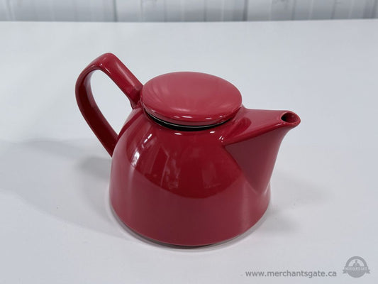 Like new Stokes Red Stoneware Teapot with Stainless Tea Infuser