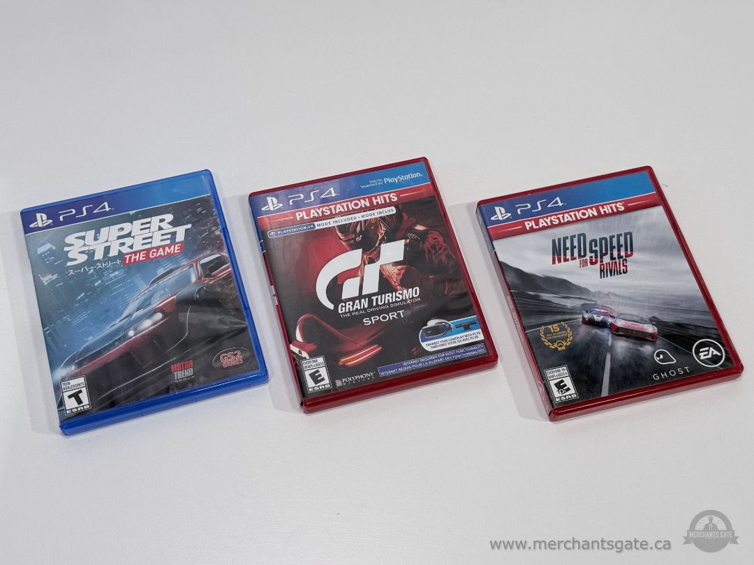 PS4 Racing Game Lot – Gran Turismo Sport, Need for Speed Rivals & Super Street