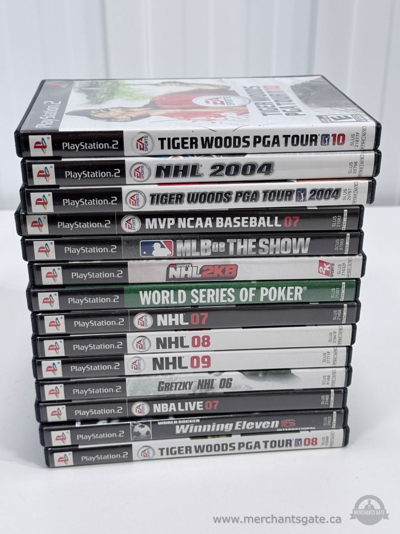 PlayStation 2 Sports Game Lot – NHL, Tiger Woods, MLB, NCAA Baseball PS2