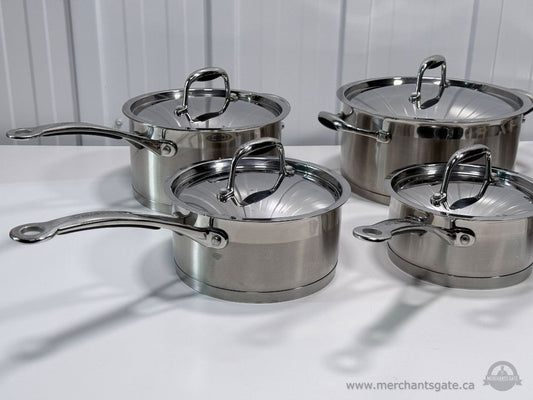 Lagostina Merano Stainless Steel Cookware Set Pots Pans Lids 13 Piece
