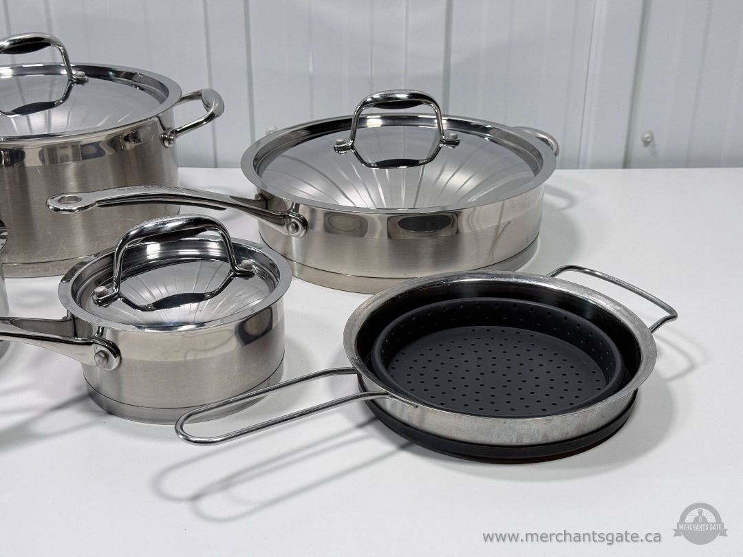 Lagostina Merano Stainless Steel Cookware Set Pots Pans Lids 13 Piece