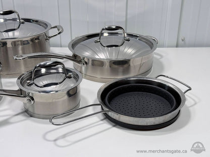 Lagostina Merano Stainless Steel Cookware Set Pots Pans Lids 13 Piece