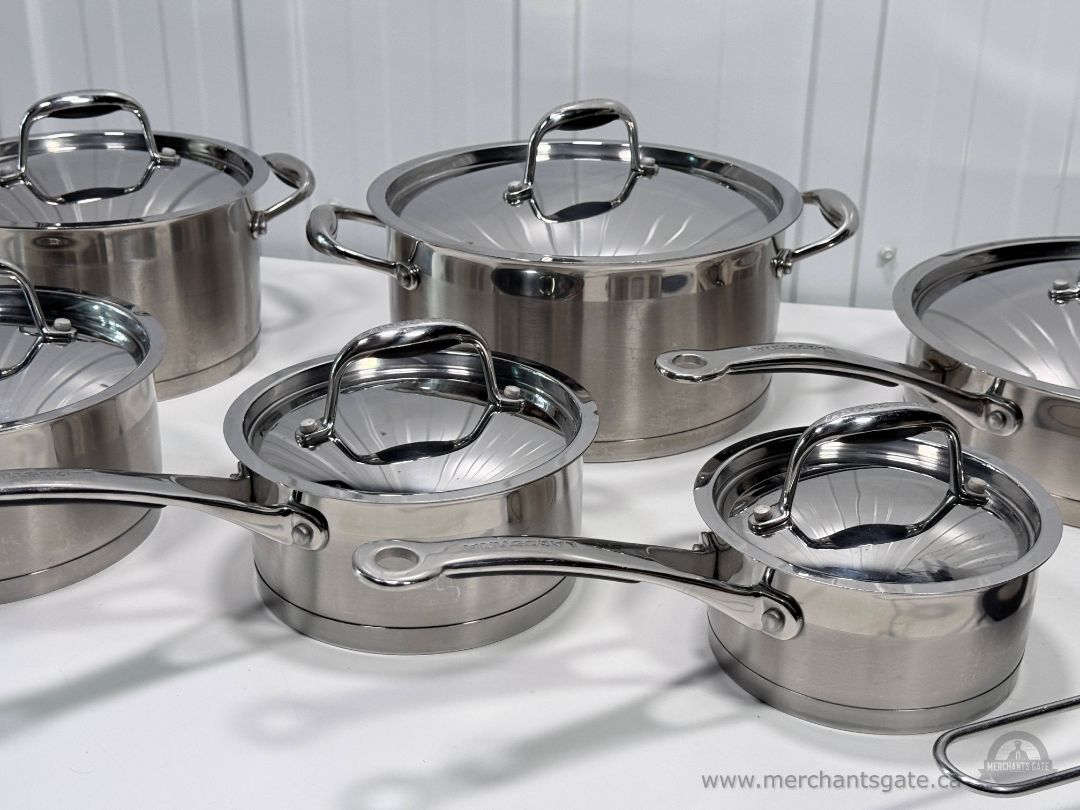Lagostina Merano Stainless Steel Cookware Set Pots Pans Lids 13 Piece