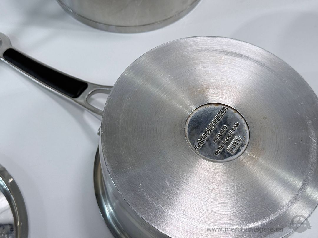 Lagostina Merano Stainless Steel Cookware Set Pots Pans Lids 13 Piece