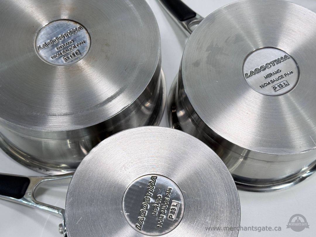 Lagostina Merano Stainless Steel Cookware Set Pots Pans Lids 13 Piece