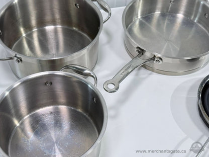 Lagostina Merano Stainless Steel Cookware Set Pots Pans Lids 13 Piece