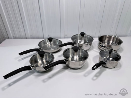 Vida by Paderno Stainless Steel Cookware Set Steamer Pots Pans Lids