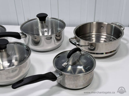 Vida by Paderno Stainless Steel Cookware Set Steamer Pots Pans Lids