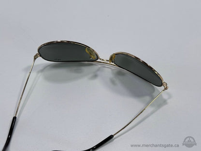 Vintage Ray-Ban Aviator Sunglasses Gold Frame Green Lenses B&L USA 63mm
