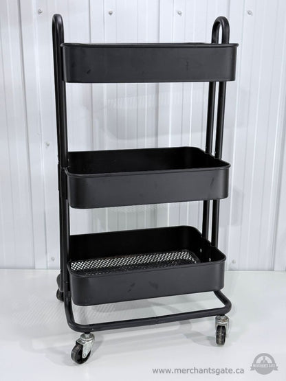 Momentum Steel 3-Tier Utility Cart Rolling Storage Organizer
