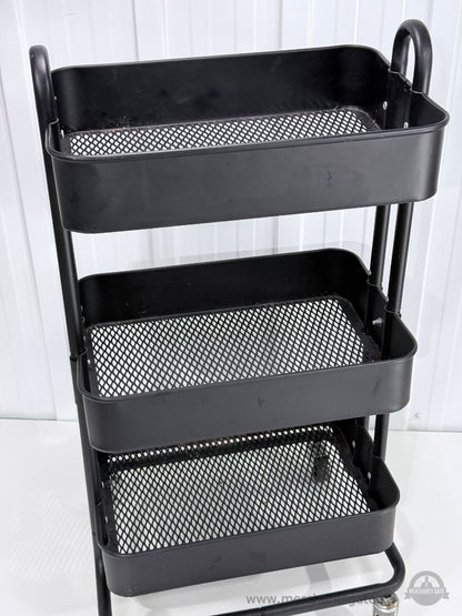 Momentum Steel 3-Tier Utility Cart Rolling Storage Organizer