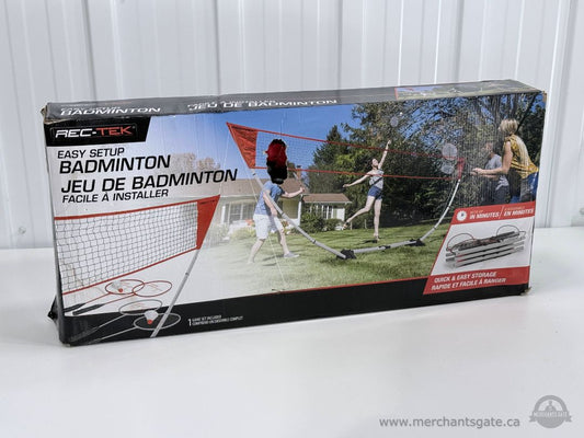 New Rec-Tek Easy Setup Badminton Set Portable Net Rackets