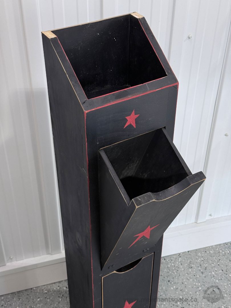 Farmhouse Wood Potato Onion Bin Cabinet Primitive Storage
