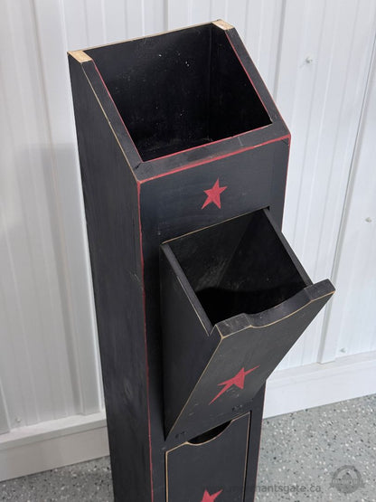 Farmhouse Wood Potato Onion Bin Cabinet Primitive Storage