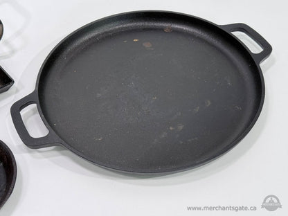 Cast Iron Cookware Lot Lodge Skillet Deep Fry Pan & Small Skillet 3 Pieces
