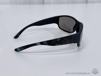Roots Kids Sunglasses Blue Camo Arms Mirrored Lenses Youth Size