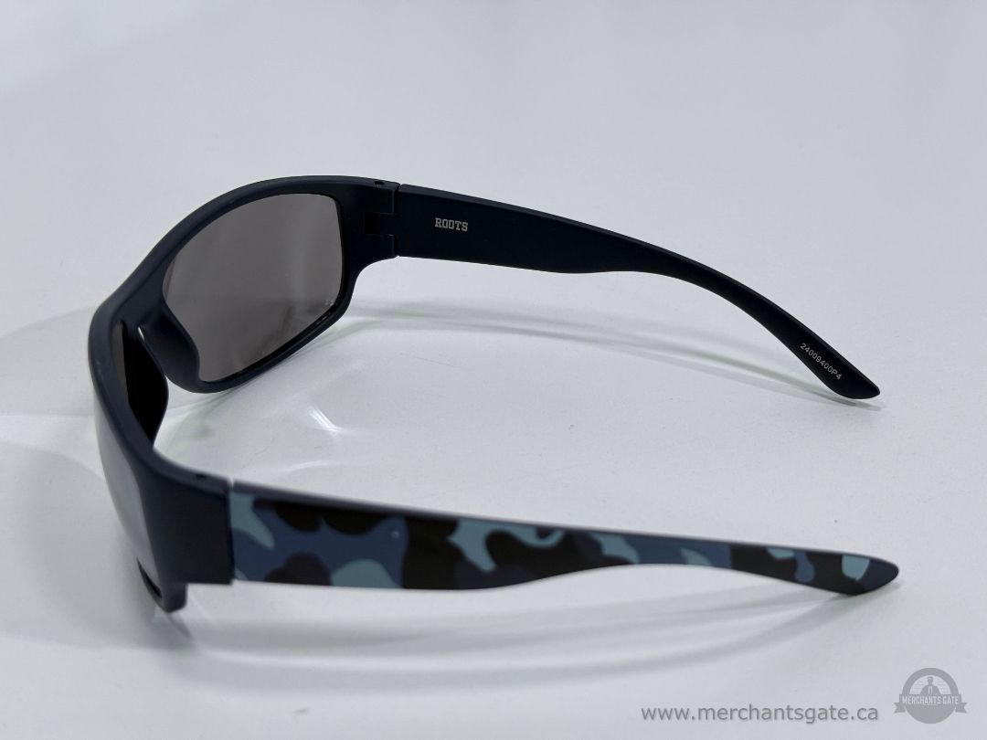 Roots Kids Sunglasses Blue Camo Arms Mirrored Lenses Youth Size