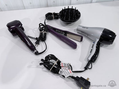 Conair Infiniti Pro Automatic Curler Revlon Straightener GVP Pro 1800 Hair Dryer Lot