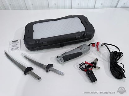Rapala Electric Fillet Knife Cordless Style Set Case Blades 12V Adapter