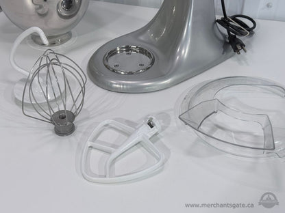 KitchenAid Artisan Stand Mixer Silver 5 Qt Bowl Whisk Paddle Dough Hook