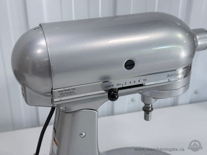 KitchenAid Artisan Stand Mixer Silver 5 Qt Bowl Whisk Paddle Dough Hook