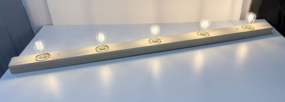 Vintage Industrial Vanity Light Bar Restored 1950s Wall Fixture with LED Edison Bulbs