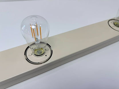 Vintage Industrial Vanity Light Bar Restored 1950s Wall Fixture with LED Edison Bulbs