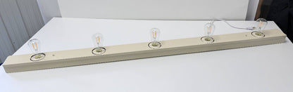 Vintage Industrial Vanity Light Bar Restored 1950s Wall Fixture with LED Edison Bulbs