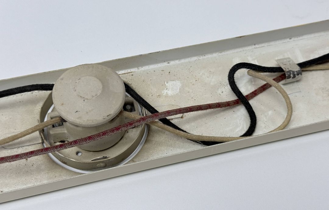 Vintage Industrial Vanity Light Bar Restored 1950s Wall Fixture with LED Edison Bulbs