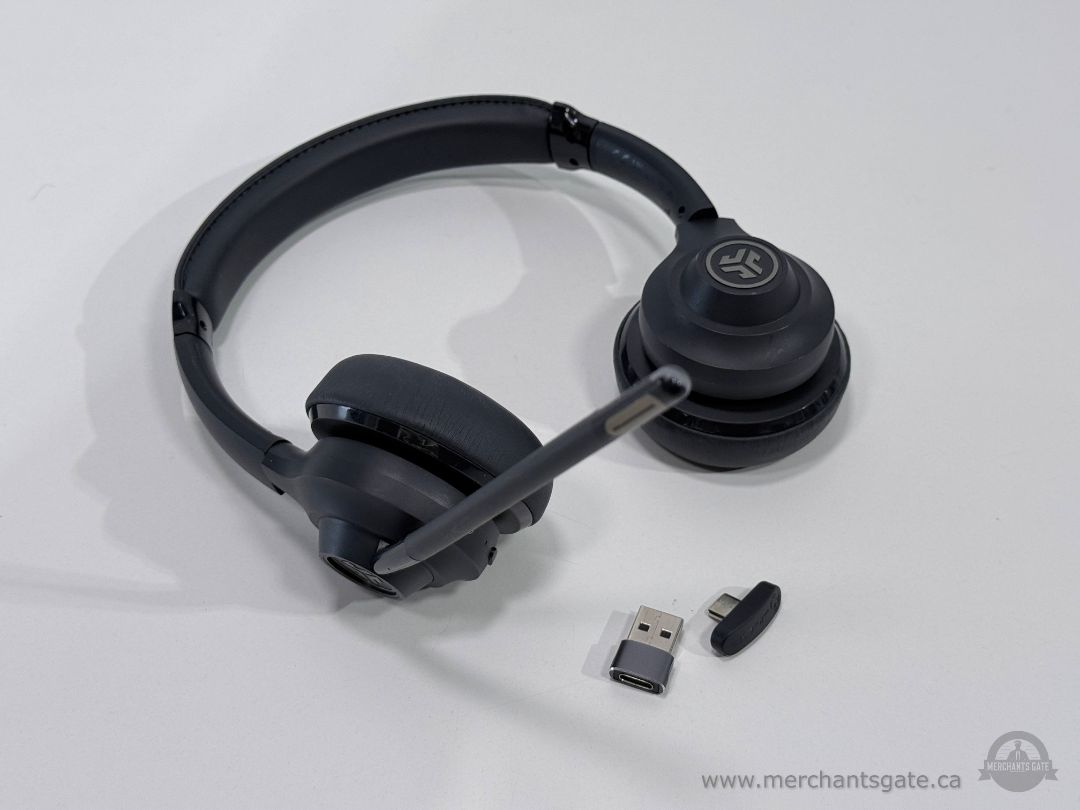 JLab Go Work 2nd Gen Wireless Bluetooth Headset USB-C Dongle Computer Headphones