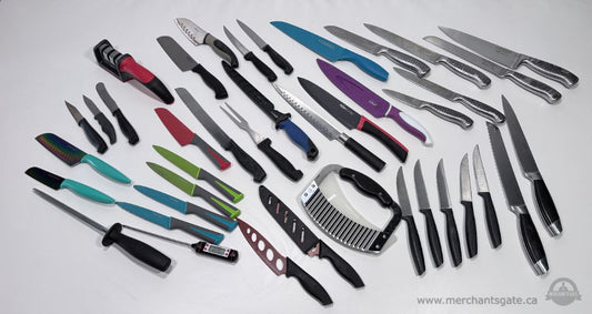 Large Kitchen Knife Lot Hampton Forge KitchenAid Farberware Cutlery Set 30+ Pieces