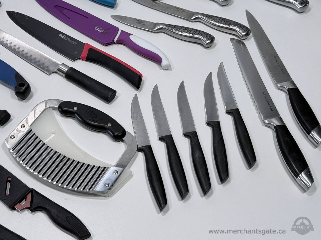 Large Kitchen Knife Lot Hampton Forge KitchenAid Farberware Cutlery Set 30+ Pieces