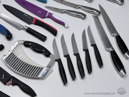 Large Kitchen Knife Lot Hampton Forge KitchenAid Farberware Cutlery Set 30+ Pieces