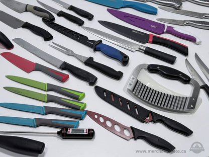 Large Kitchen Knife Lot Hampton Forge KitchenAid Farberware Cutlery Set 30+ Pieces