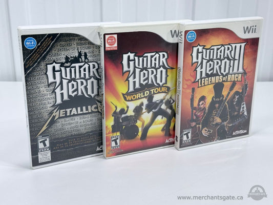 Nintendo Wii Guitar Hero Game Bundle Metallica World Tour Legends of Rock