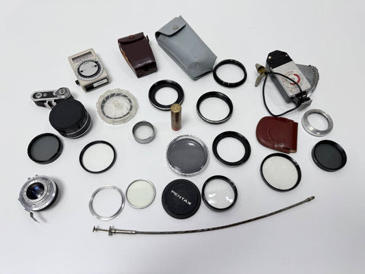 Vintage Camera Filters Meters Adapters Lot Kodak Pentax Sekonic Assorted Parts