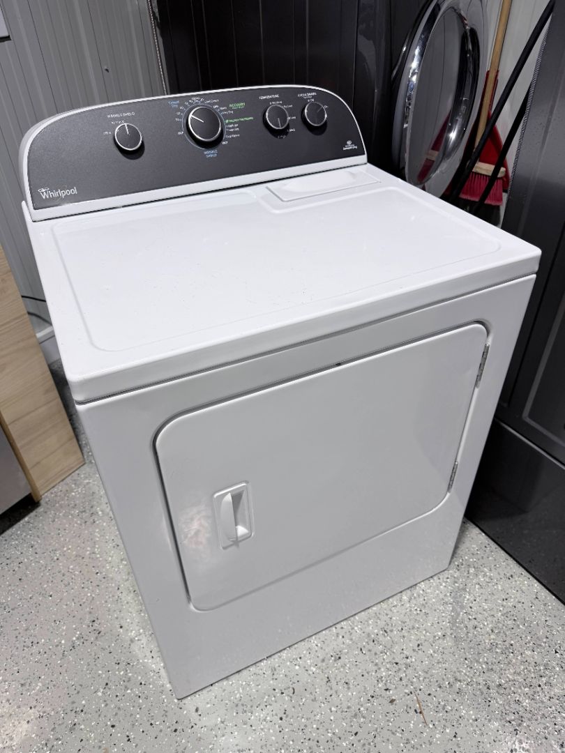 Whirlpool 7.0 Cu Ft Electric Dryer WED4850BW0 AccuDry Sensor Drying