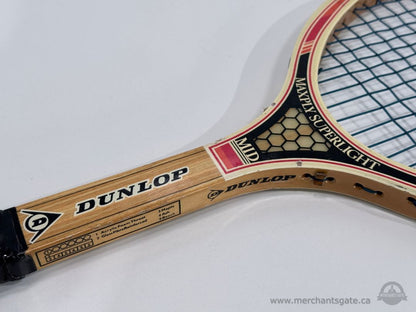 Vintage Dunlop Maxply Superlight Mid Wooden Tennis Racquet Made in England