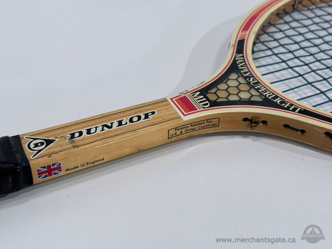 Vintage Dunlop Maxply Superlight Mid Wooden Tennis Racquet Made in England