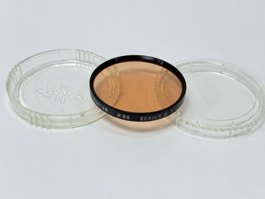 Tiffen Series 7 orange Warming Filter Adapter with Case Photar No 85 Vintage 1970s