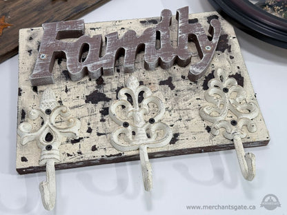 Rustic Farmhouse Wall Decor Lot Family Hook Rack Shadow Box Floral Display