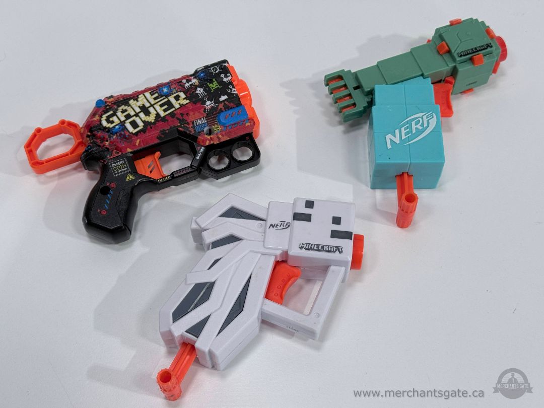 Nerf Minecraft Dart Launcher Lot Ender Dragon Ghast Microshot Collectible Toys